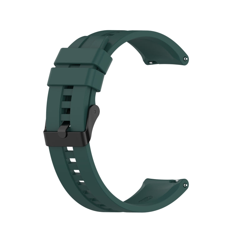 For Huawei Watch GT 2 42mm Silicone Watch Band with Black Buckle(Dark Green) by buy2fix