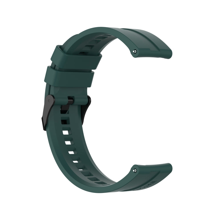 For Huawei Watch GT 2 42mm Silicone Watch Band with Black Buckle(Dark Green) by buy2fix