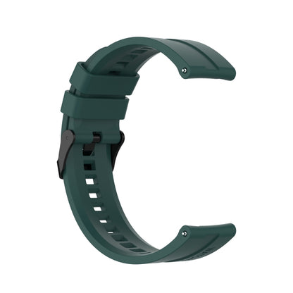 For Huawei Watch GT 2 42mm Silicone Watch Band with Black Buckle(Dark Green) by buy2fix