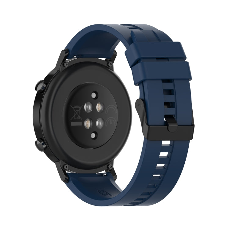 For Huawei Watch GT 2 42mm Silicone Watch Band with Black Buckle(Dark Blue) by buy2fix