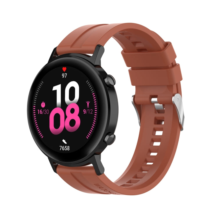 For Huawei Watch GT 2 42mm Silicone Watch Band with Silver Buckle(Orange) by buy2fix