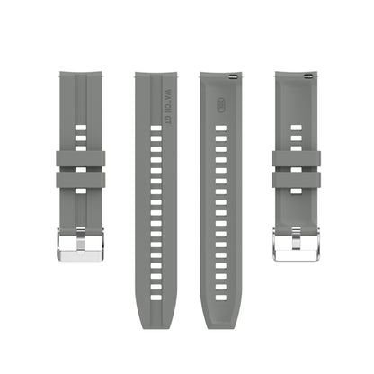For Huawei Watch GT 2 42mm Silicone Watch Band with Silver Buckle(Grey) by buy2fix