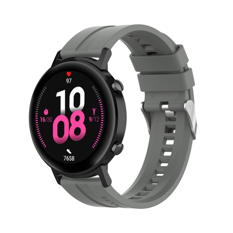 For Huawei Watch GT 2 42mm Silicone Watch Band with Silver Buckle(Grey) by buy2fix