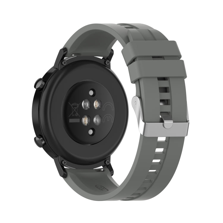 For Huawei Watch GT 2 42mm Silicone Watch Band with Silver Buckle(Grey) by buy2fix