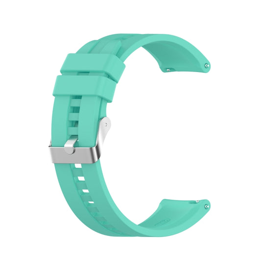 For Huawei Watch GT 2 42mm Silicone  Watch Band with Silver Buckle(Aurora Blue) - Watch Bands by buy2fix | Online Shopping UK | buy2fix