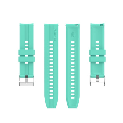 For Huawei Watch GT 2 42mm Silicone  Watch Band with Silver Buckle(Aurora Blue) - Watch Bands by buy2fix | Online Shopping UK | buy2fix