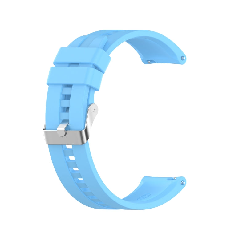 For Huawei Watch GT 2 42mm Silicone Watch Band with Silver Buckle(Sky Blue) by buy2fix