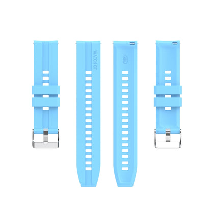 For Huawei Watch GT 2 42mm Silicone Watch Band with Silver Buckle(Sky Blue) by buy2fix