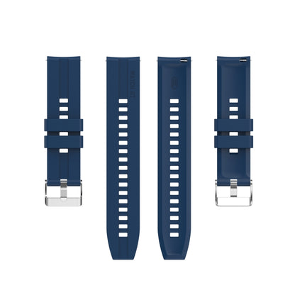 For Huawei Watch GT 2 42mm Silicone Watch Band with Silver Buckle(Dark Blue) by buy2fix