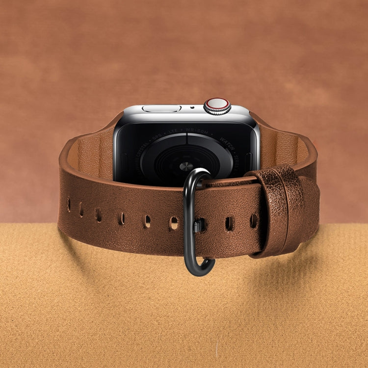 Genuine Leather Watch Bands For Apple Watch Series 7 45mm / 6 & SE & 5 & 4 44mm / 3 & 2 & 1 42mm(Brown) - Watch Bands by buy2fix | Online Shopping UK | buy2fix