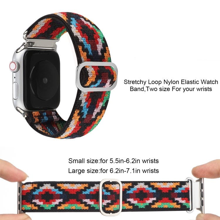 Metal Japanese Buckle Elastic Nylon Watch Band For Apple Watch Series 7 45mm / 6 & SE & 5 & 4 44mm / 3 & 2 & 1 42mm(5) by buy2fix