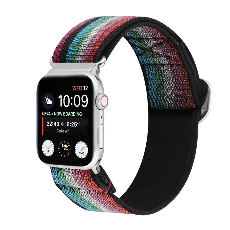 Metal Japanese Buckle Elastic Nylon Watch Band For Apple Watch Ultra 49mm&Watch Ultra 2 49mm / Series 9&8&7 45mm / SE 3&SE 2&6&SE&5&4 44mm / 3&2&1 42mm(12) by buy2fix