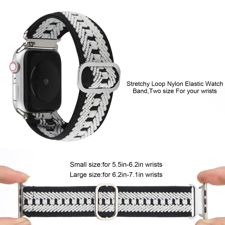 Metal Japanese Buckle Elastic Nylon Watch Band For Apple Watch Series 7 45mm / 6 & SE & 5 & 4 44mm / 3 & 2 & 1 42mm(21) by buy2fix