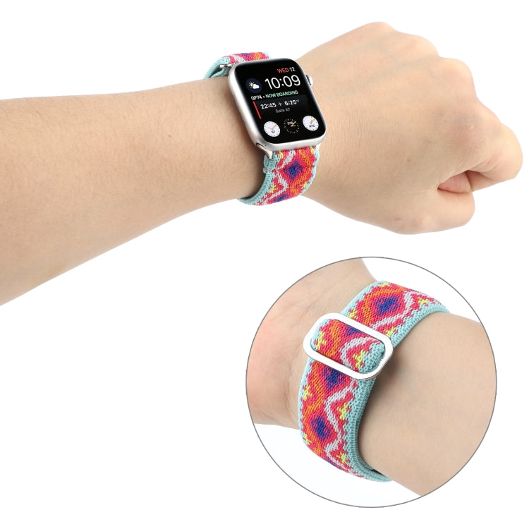 Metal Japanese Buckle Elastic Nylon Watch Band For Apple Watch Series 9&8&7 41mm / SE 3&SE 2&6&SE&5&4 40mm / 3&2&1 38mm(4) by buy2fix