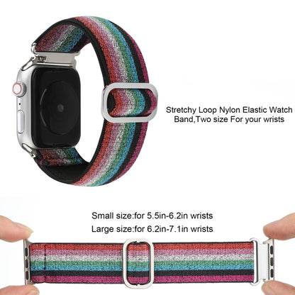 Metal Japanese Buckle Elastic Nylon Watch Band For Apple Watch Series 9&8&7 41mm / SE 3&SE 2&6&SE&5&4 40mm / 3&2&1 38mm(12) by buy2fix