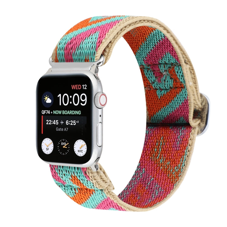 Metal Japanese Buckle Elastic Nylon Watch Band For Apple Watch Series 7 41mm / 6 & SE & 5 & 4 40mm / 3 & 2 & 1 38mm(14) by buy2fix