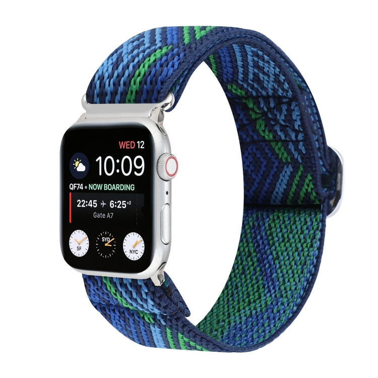 Metal Japanese Buckle Elastic Nylon Watch Band For Apple Watch Series 9&8&7 41mm / SE 3&SE 2&6&SE&5&4 40mm / 3&2&1 38mm(19) by buy2fix