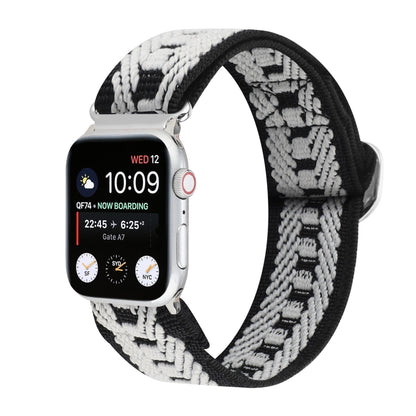 Metal Japanese Buckle Elastic Nylon Watch Band For Apple Watch Series 7 41mm / 6 & SE & 5 & 4 40mm / 3 & 2 & 1 38mm(21) by buy2fix