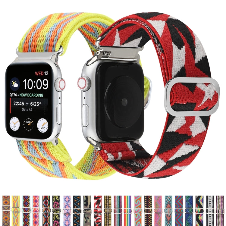 Metal Japanese Buckle Elastic Nylon Watch Band For Apple Watch Series 7 41mm / 6 & SE & 5 & 4 40mm / 3 & 2 & 1 38mm(10) by buy2fix