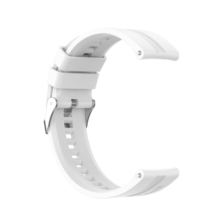 For Huawei Watch GT 2 46mm Silicone Watch Band with Black Buckle(White) by buy2fix
