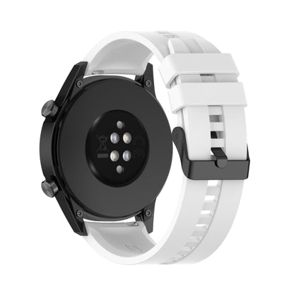 For Huawei Watch GT 2 46mm Silicone Watch Band with Black Buckle(White) by buy2fix