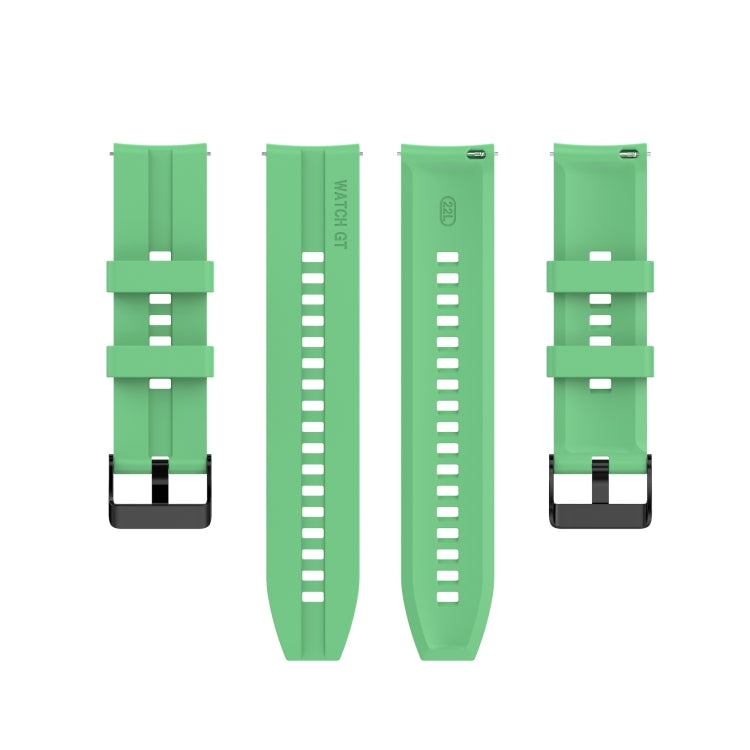 For Huawei Watch GT 2 46mm Silicone Watch Band with Black Buckle(Mint Green) by buy2fix