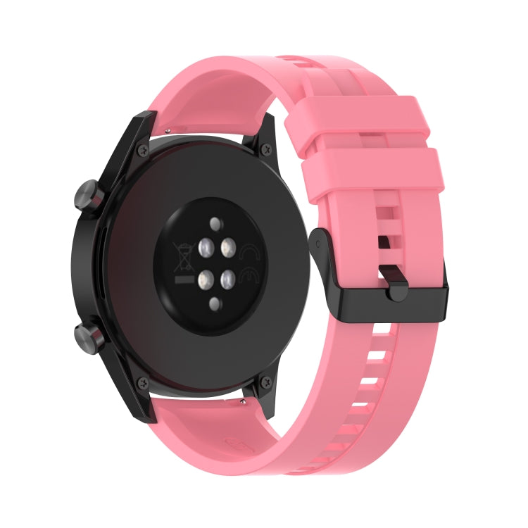 For Huawei Watch GT 2 46mm Silicone Watch Band with Black Buckle(Pink) by buy2fix