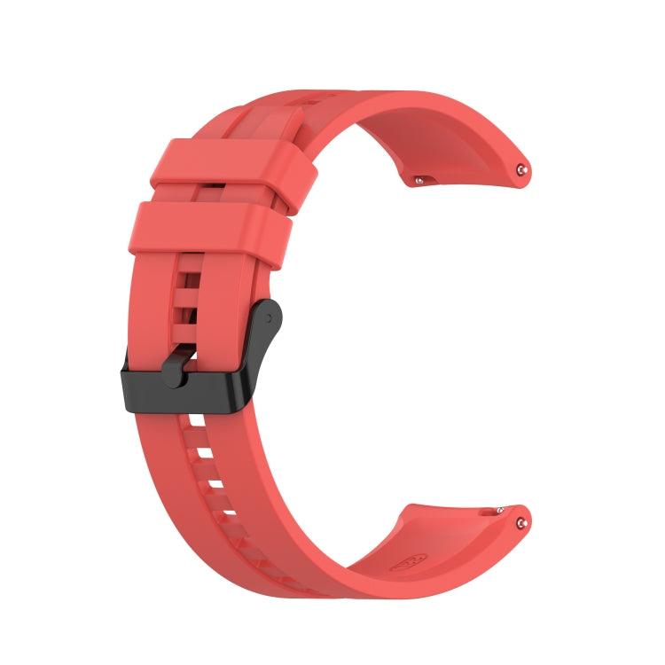 For Huawei Watch GT 2 46mm Silicone Watch Band with Black Buckle(Red) by buy2fix