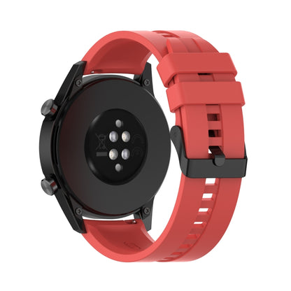 For Huawei Watch GT 2 46mm Silicone Watch Band with Black Buckle(Red) by buy2fix
