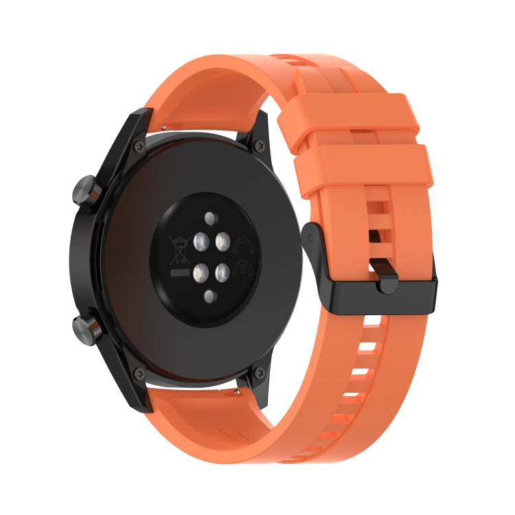 For Huawei Watch GT 2 46mm Silicone Watch Band with Black Buckle(Vibrant Orange) by buy2fix