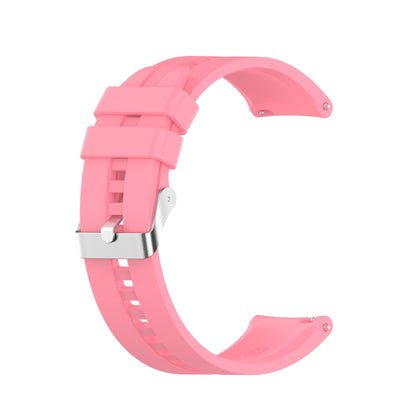 For Huawei Watch GT 2 46mm Silicone Watch Band with Silver Buckle(Pink) by buy2fix
