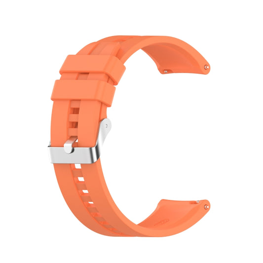 For Huawei Watch GT 2 46mm Silicone Watch Band with Silver Buckle(Vibrant Orange) by buy2fix