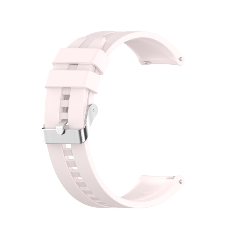 For Huawei Watch GT 2 46mm Silicone Watch Band with Silver Buckle(Quicksand Pink) by buy2fix