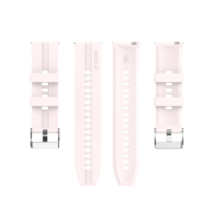 For Huawei Watch GT 2 46mm Silicone Watch Band with Silver Buckle(Quicksand Pink) by buy2fix