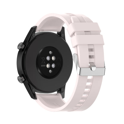For Huawei Watch GT 2 46mm Silicone Watch Band with Silver Buckle(Quicksand Pink) by buy2fix
