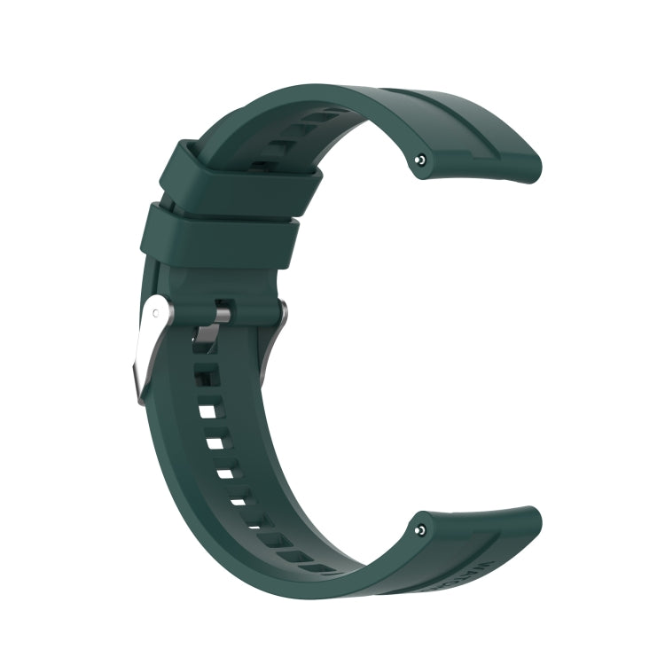 For Huawei Watch GT 2 46mm Silicone  Watch Band with Silver Buckle(Dark Green) - Watch Bands by buy2fix | Online Shopping UK | buy2fix