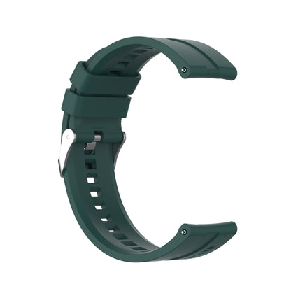 For Huawei Watch GT 2 46mm Silicone  Watch Band with Silver Buckle(Dark Green) - Watch Bands by buy2fix | Online Shopping UK | buy2fix