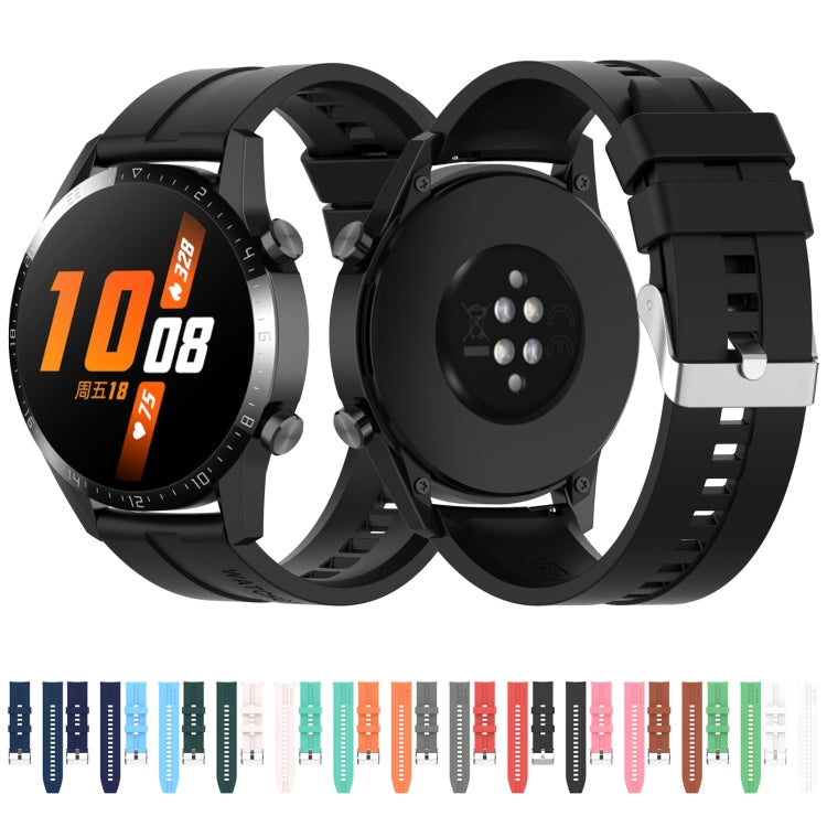 For Huawei Watch GT 2 46mm Silicone Watch Band with Silver Buckle(Mint Green) by buy2fix