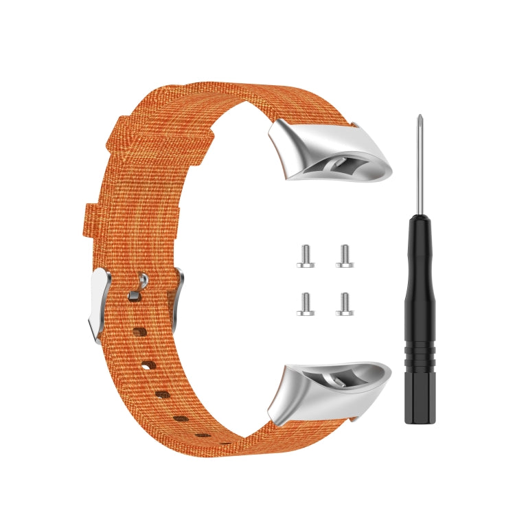 For Garmin Forerunner 45 / 45S / Swim 2 Universal Nylon Canvas Watch Band(Orange) - Watch Bands by buy2fix | Online Shopping UK | buy2fix