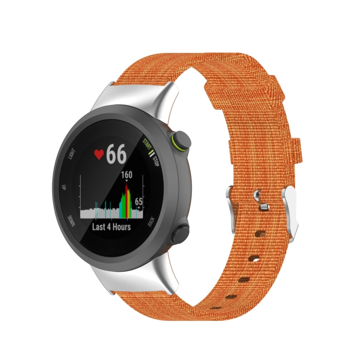 For Garmin Forerunner 45 / 45S / Swim 2 Universal Nylon Canvas Watch Band(Orange) - Watch Bands by buy2fix | Online Shopping UK | buy2fix