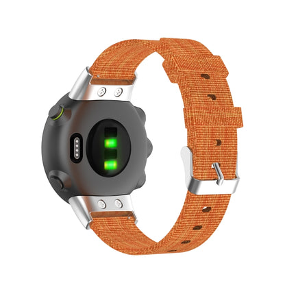 For Garmin Forerunner 45 / 45S / Swim 2 Universal Nylon Canvas Watch Band(Orange) - Watch Bands by buy2fix | Online Shopping UK | buy2fix