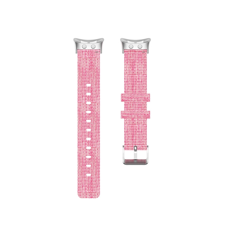 For Garmin Forerunner 45 / 45S / Swim 2 Universal Nylon Canvas Watch Band(Pink) - Watch Bands by buy2fix | Online Shopping UK | buy2fix