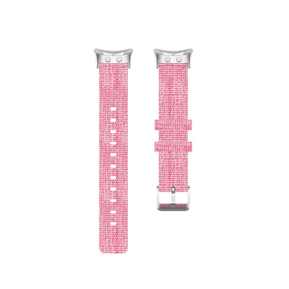 For Garmin Forerunner 45 / 45S / Swim 2 Universal Nylon Canvas Watch Band(Pink) - Watch Bands by buy2fix | Online Shopping UK | buy2fix