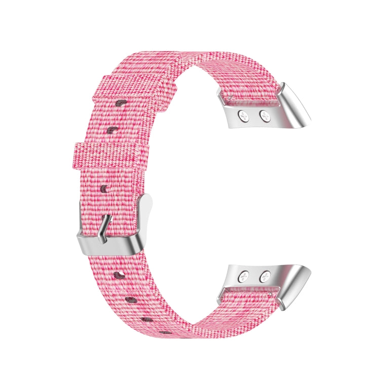 For Garmin Forerunner 45 / 45S / Swim 2 Universal Nylon Canvas Watch Band(Pink) - Watch Bands by buy2fix | Online Shopping UK | buy2fix