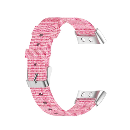 For Garmin Forerunner 45 / 45S / Swim 2 Universal Nylon Canvas Watch Band(Pink) - Watch Bands by buy2fix | Online Shopping UK | buy2fix