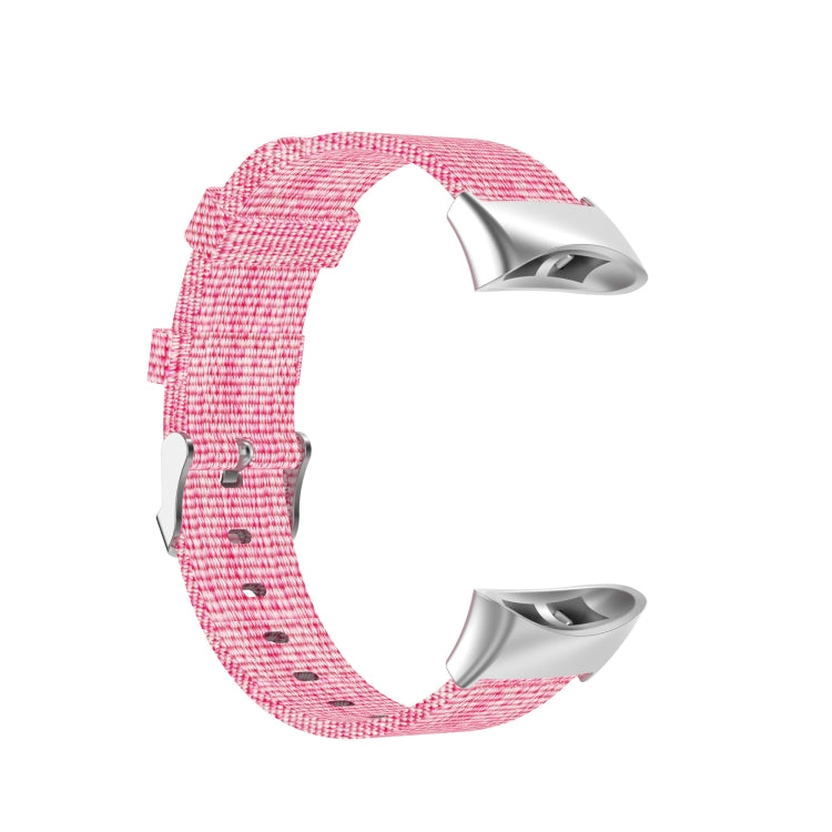 For Garmin Forerunner 45 / 45S / Swim 2 Universal Nylon Canvas Watch Band(Pink) - Watch Bands by buy2fix | Online Shopping UK | buy2fix