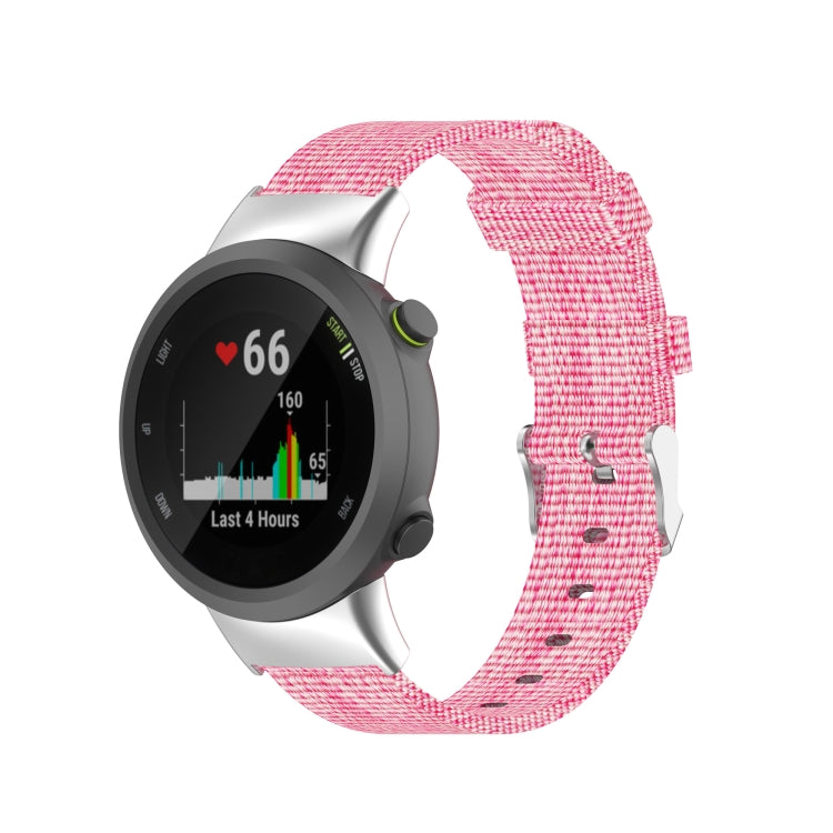 For Garmin Forerunner 45 / 45S / Swim 2 Universal Nylon Canvas Watch Band(Pink) - Watch Bands by buy2fix | Online Shopping UK | buy2fix