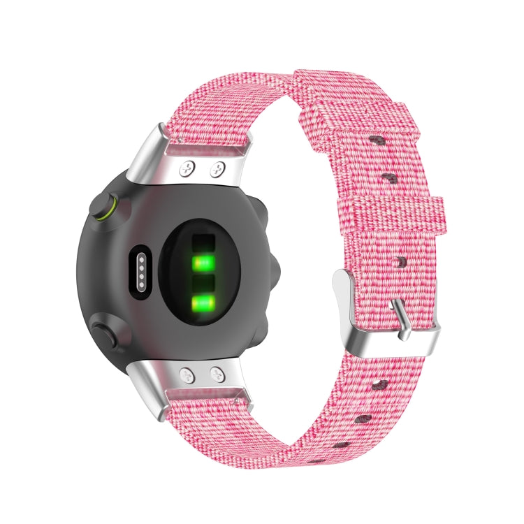 For Garmin Forerunner 45 / 45S / Swim 2 Universal Nylon Canvas Watch Band(Pink) - Watch Bands by buy2fix | Online Shopping UK | buy2fix