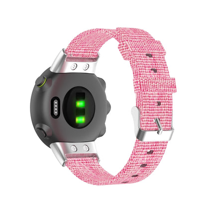 For Garmin Forerunner 45 / 45S / Swim 2 Universal Nylon Canvas Watch Band(Pink) - Watch Bands by buy2fix | Online Shopping UK | buy2fix
