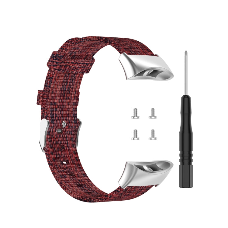 For Garmin Forerunner 45 / 45S / Swim 2 Universal Nylon Canvas Watch Band(Wine Red) - Watch Bands by buy2fix | Online Shopping UK | buy2fix
